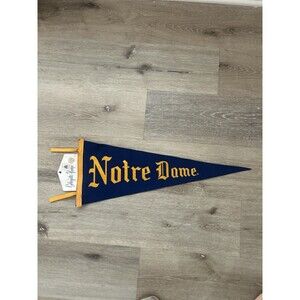 Vintage Notre Dame Gothic Font Felt Wool Pennant Fighting Irish 24"